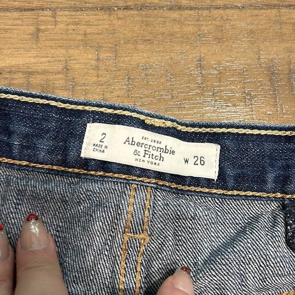 Abercrombie & Fitch high waist distressed jean shorts size 2 - Picture 5 of 11